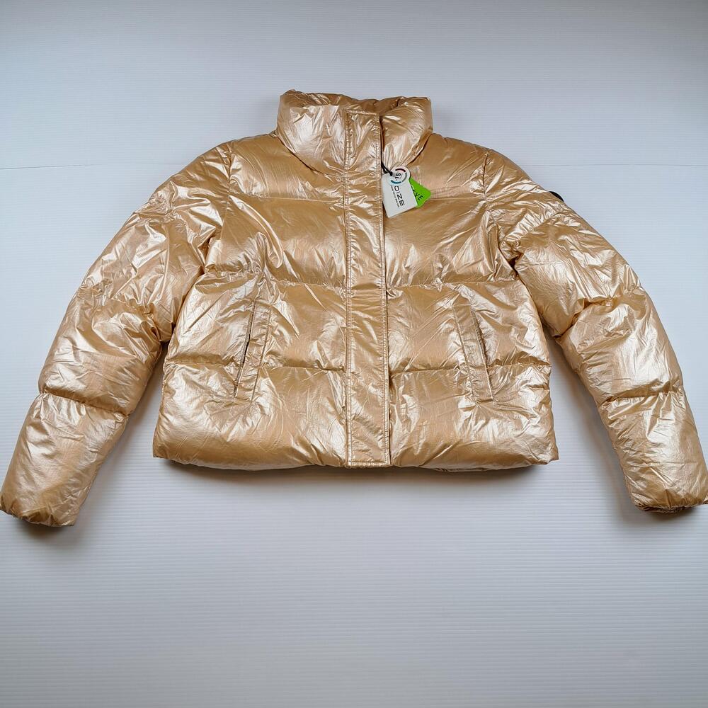 Noize Jacket Womens Large Rose Gold Metallic Puffer Vegan Insulated Chevelle